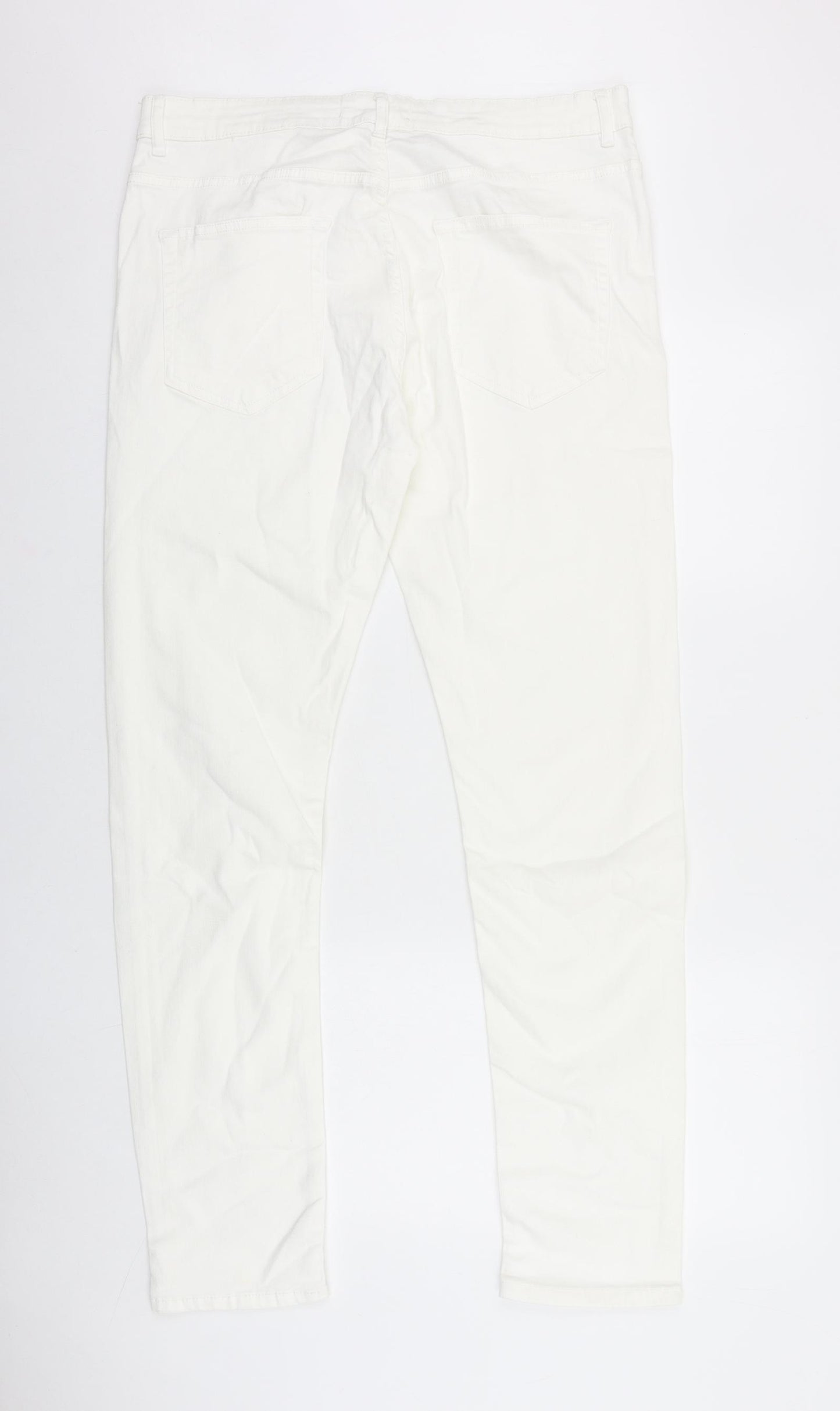NEXT Mens White Cotton Skinny Jeans Size 36 in L32 in Regular Zip