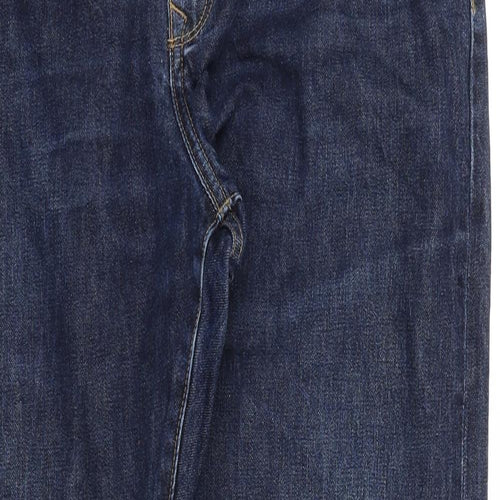 Preworn Mens Blue Cotton Straight Jeans Size 36 in L30 in Regular Zip