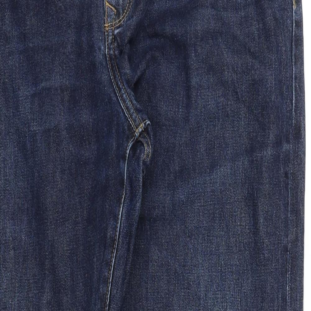 Preworn Mens Blue Cotton Straight Jeans Size 36 in L30 in Regular Zip