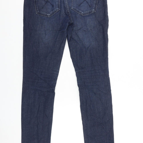 Topshop Womens Blue Cotton Tapered Jeans Size 28 in L30 in Regular Zip