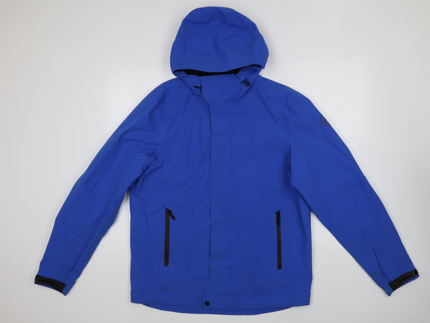 Marks and Spencer Mens Blue Rain Coat Coat Size M Zip