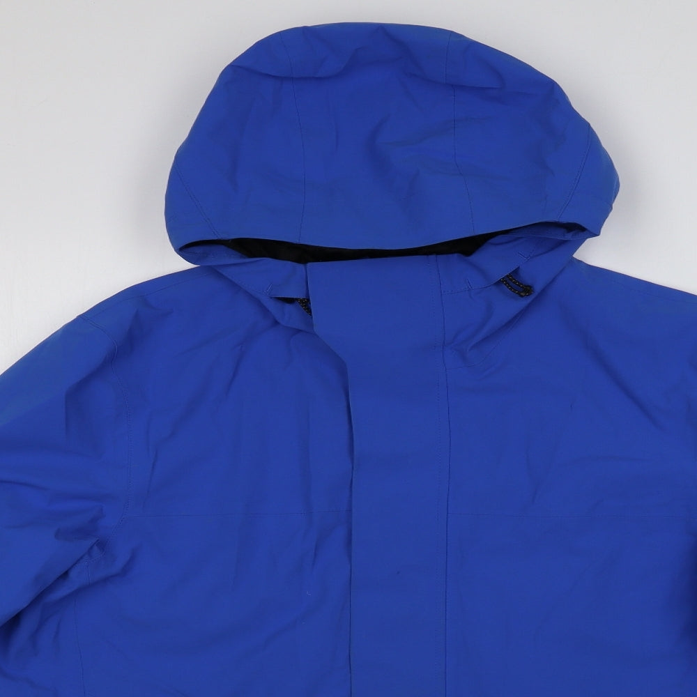 Marks and Spencer Mens Blue Rain Coat Coat Size M Zip