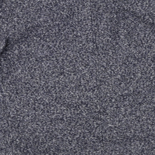 Marks and Spencer Womens Blue Geometric Overcoat Coat Size 16