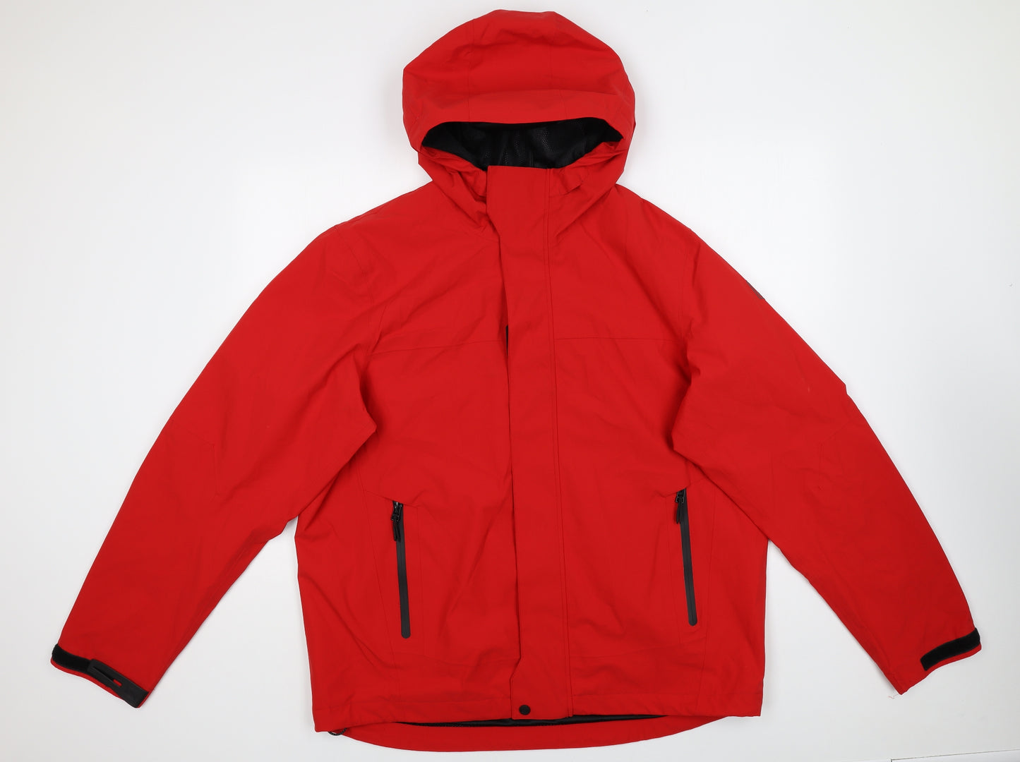 Marks and Spencer Mens Red Rain Coat Coat Size XL Zip