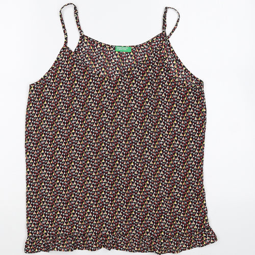 United Colors of Benetton Womens Multicoloured Geometric Polyester Camisole Tank Size S V-Neck