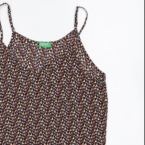 United Colors of Benetton Womens Multicoloured Geometric Polyester Camisole Tank Size S V-Neck
