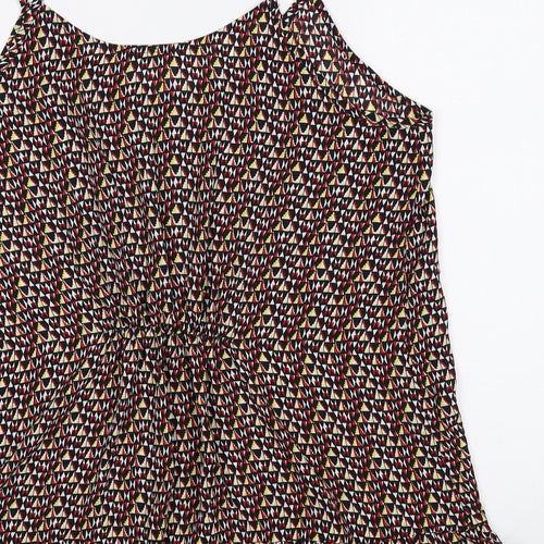 United Colors of Benetton Womens Multicoloured Geometric Polyester Camisole Tank Size S V-Neck
