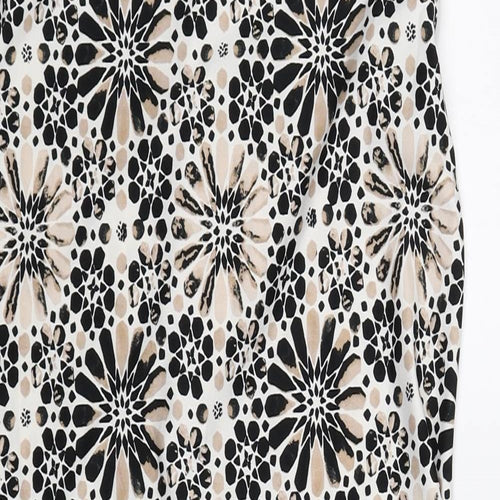 Wallis Womens Black Geometric Polyester A-Line Size S Round Neck Pullover