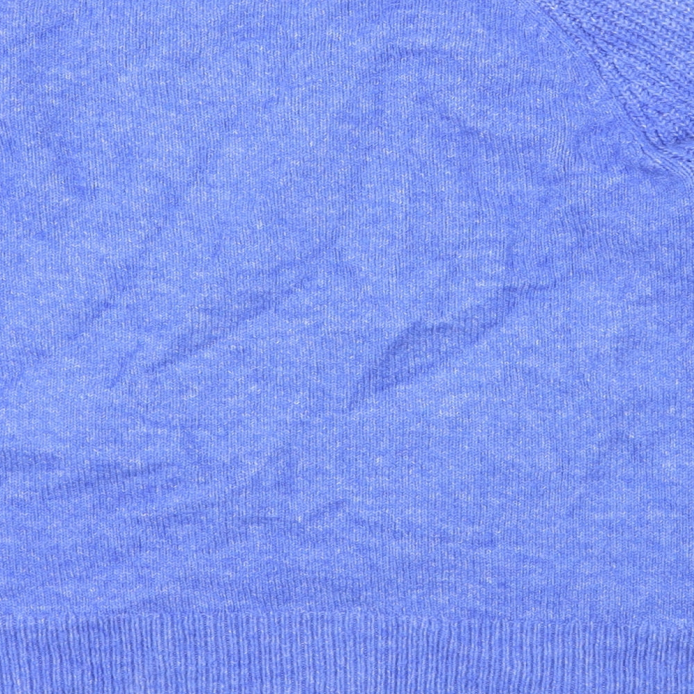 Marks and Spencer Womens Blue Round Neck Polyester Pullover Jumper Size XS