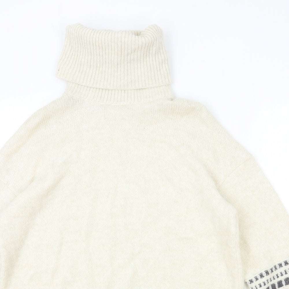 Not Yet Womens Ivory Roll Neck Polyester Pullover Jumper Size 40