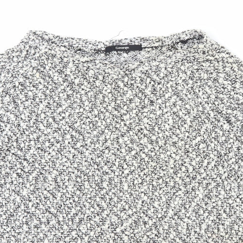 George Womens Grey Boat Neck Polyester Pullover Jumper Size 12