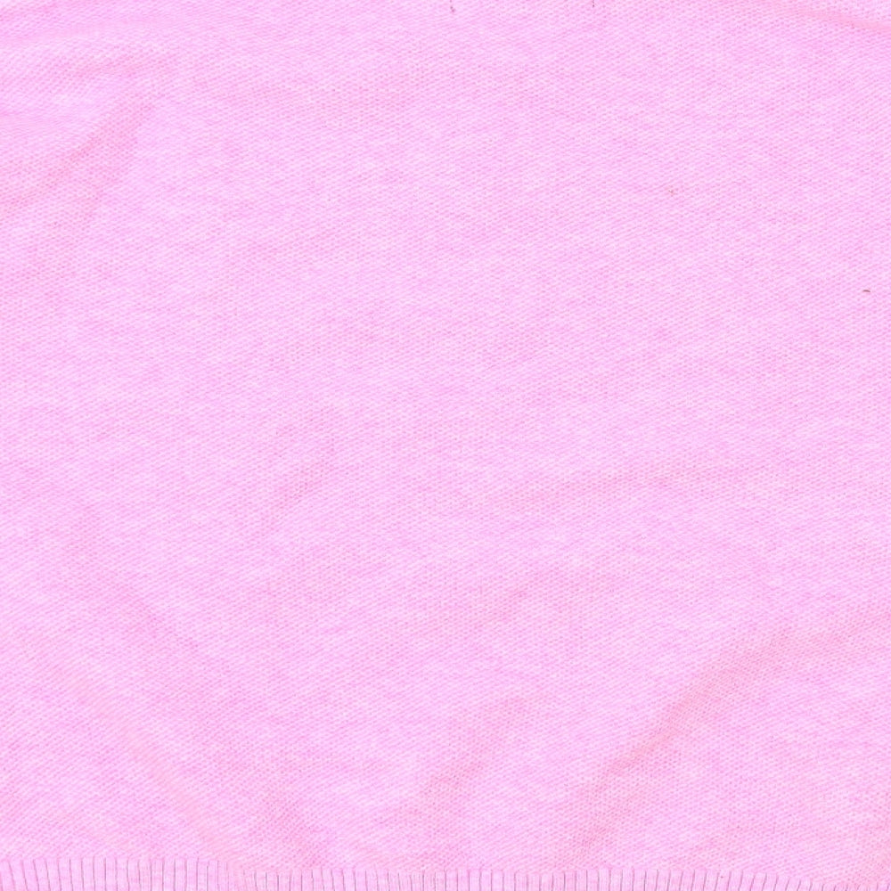 Marks and Spencer Womens Pink High Neck Polyester Pullover Jumper Size L