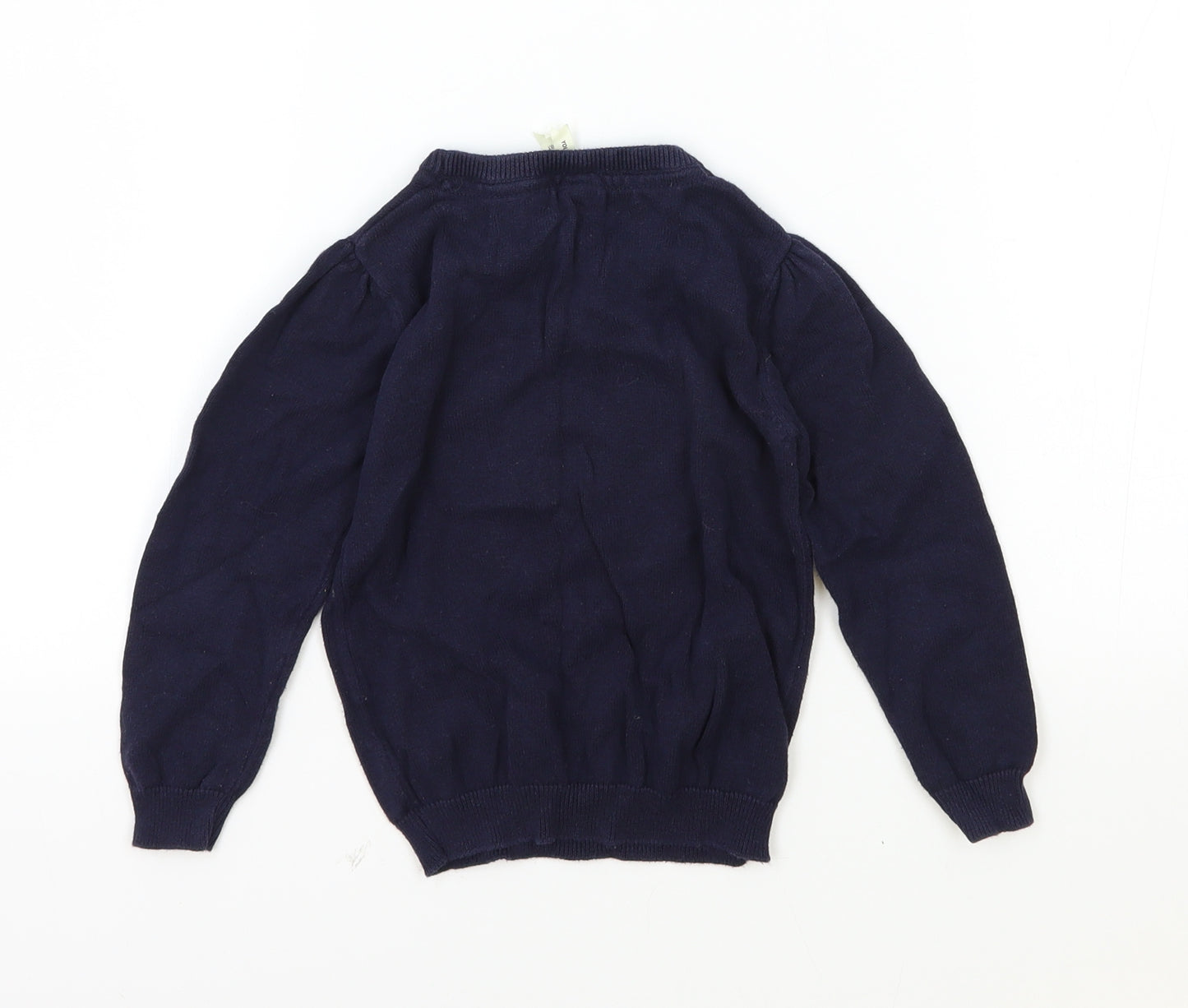 Young Dimensions Girls Blue Round Neck Cotton Pullover Jumper Size 4 Years Pullover - Butterfly