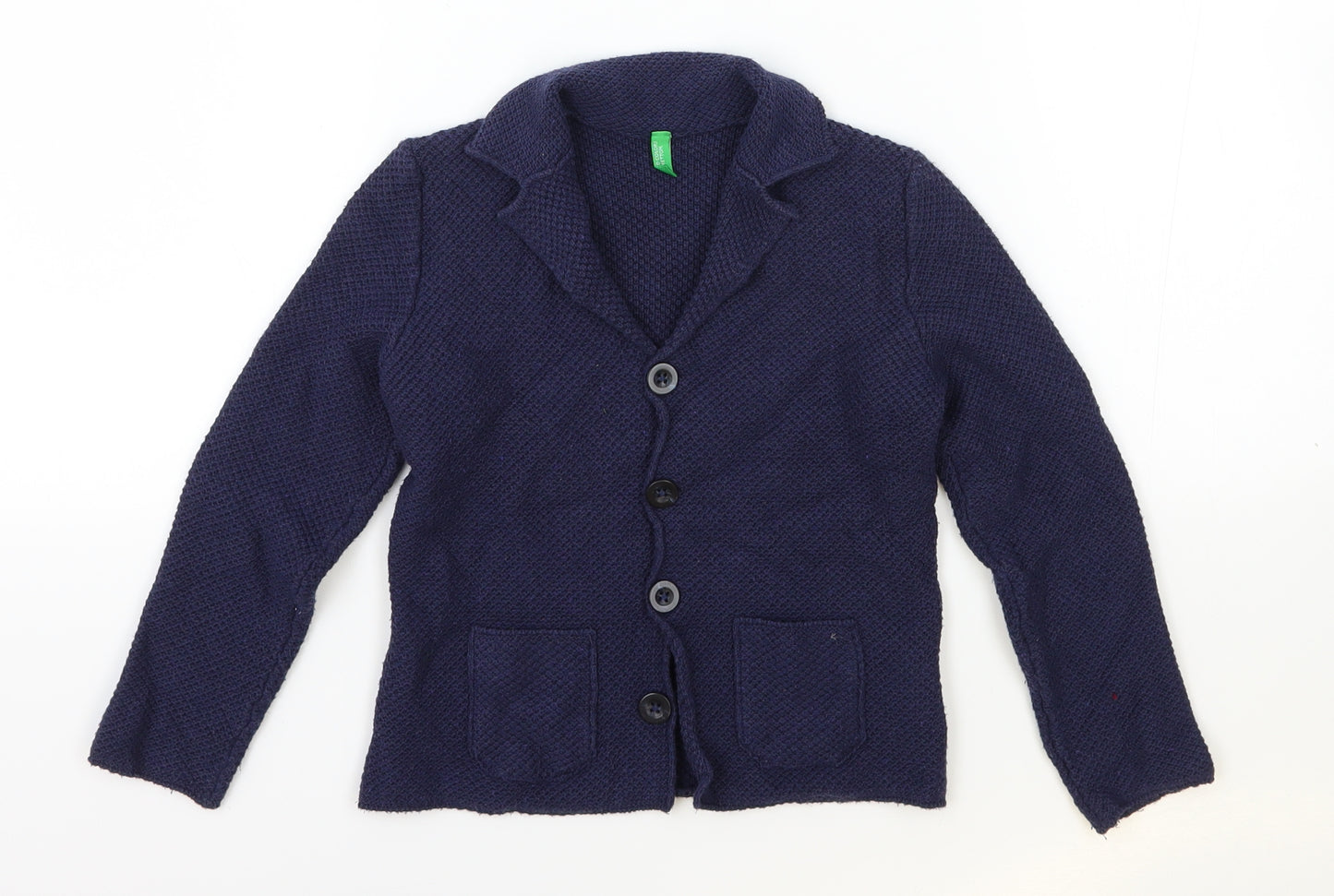 Preworn Girls Blue Jacket Blazer One Size Button