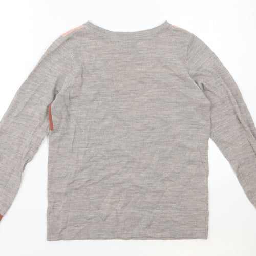 Cynthia Rowley Womens Grey Boat Neck Acrylic Pullover Jumper Size M - Colourblock