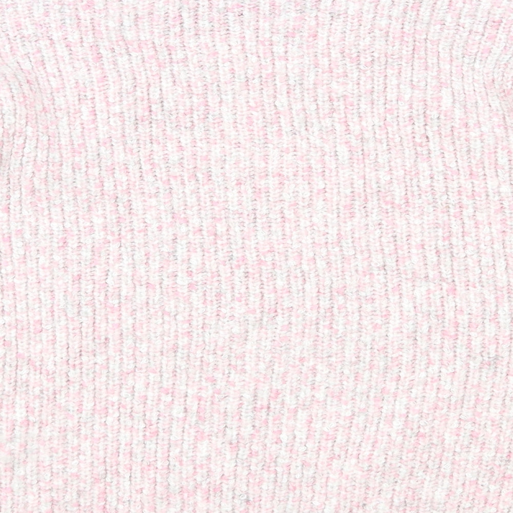 Marks and Spencer Womens Pink Round Neck Polyester Pullover Jumper Size M