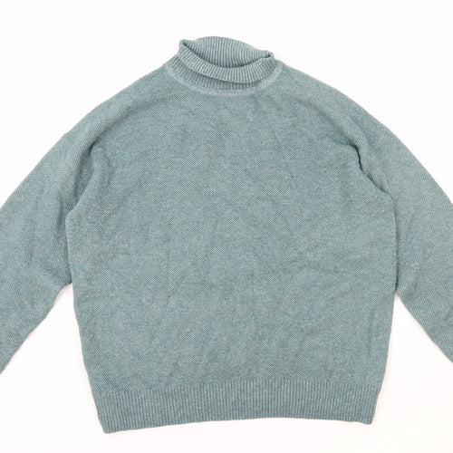 Marks and Spencer Womens Green Roll Neck Polyester Pullover Jumper Size S