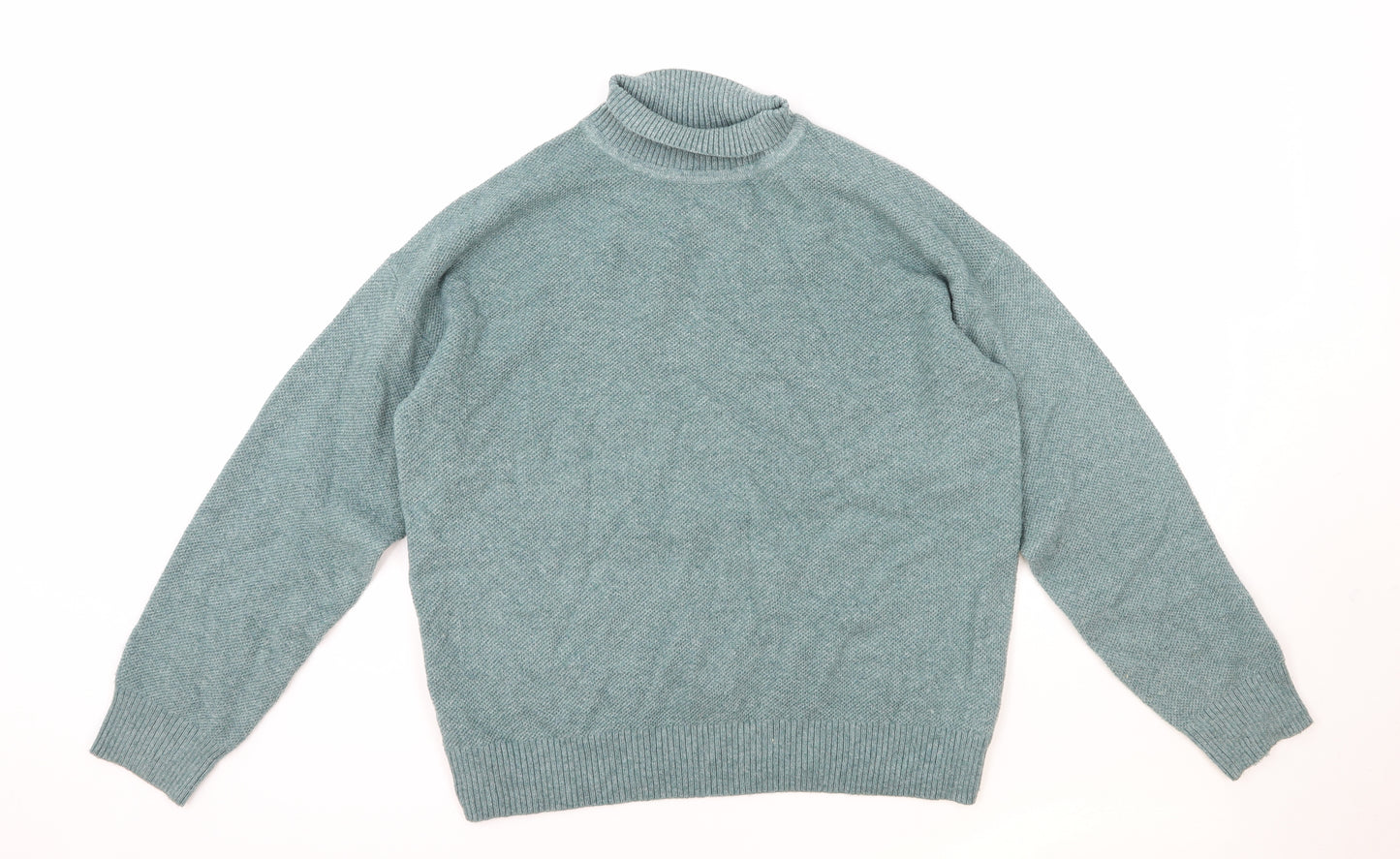 Marks and Spencer Womens Green Roll Neck Polyester Pullover Jumper Size S