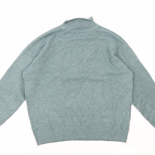 Marks and Spencer Womens Green Roll Neck Polyester Pullover Jumper Size S
