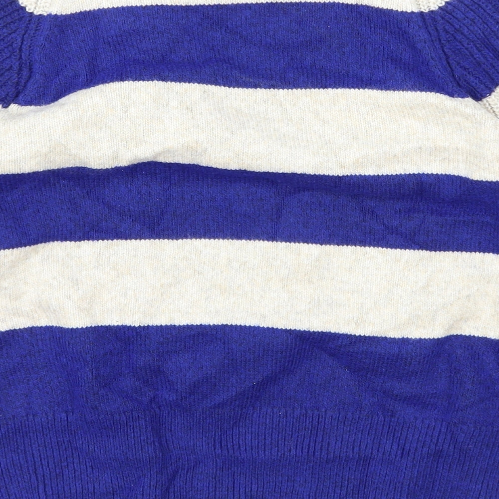 Marks and Spencer Womens Multicoloured Round Neck Striped Polyester Pullover Jumper Size S