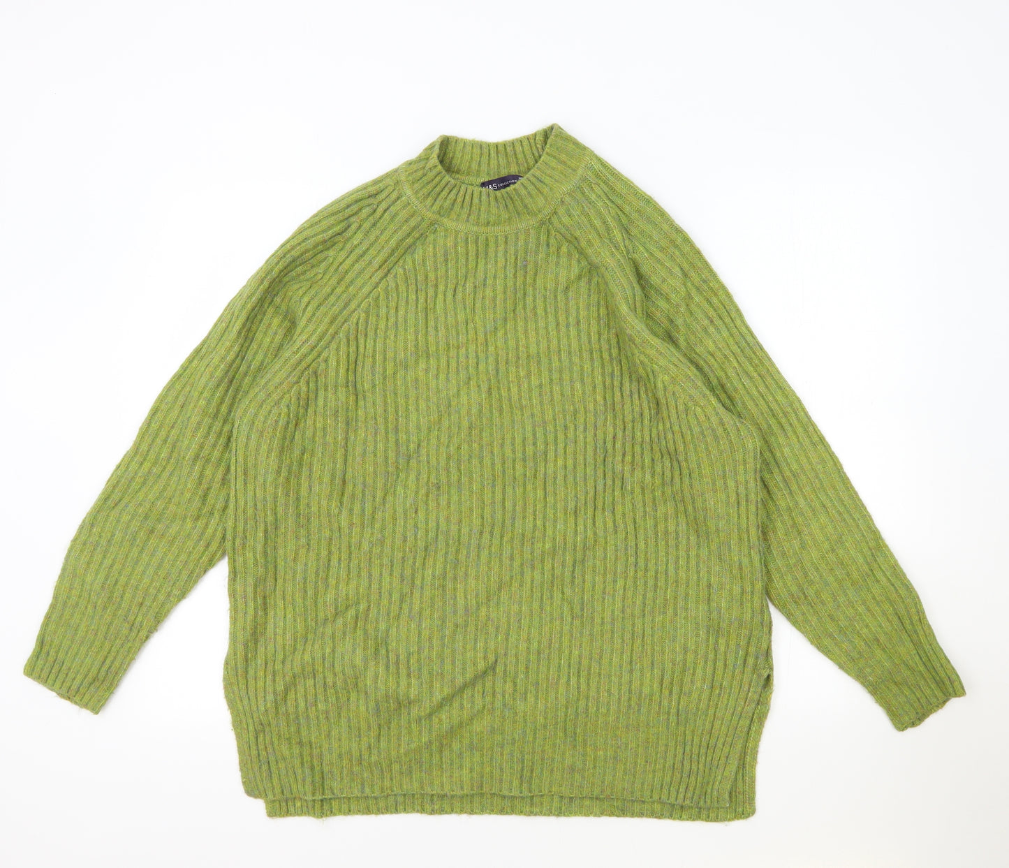 Marks and Spencer Womens Green Crew Neck Polyamide Pullover Jumper Size M
