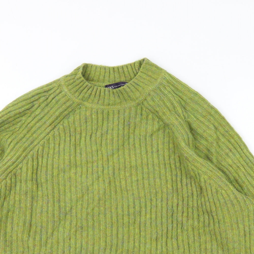 Marks and Spencer Womens Green Crew Neck Polyamide Pullover Jumper Size M
