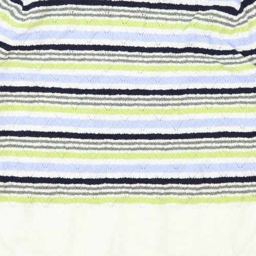 Marks and Spencer Womens Multicoloured Scoop Neck Striped Polyester Pullover Jumper Size S