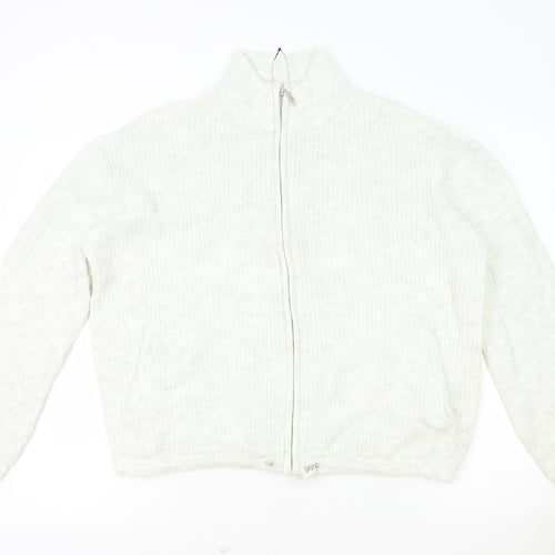 Marks and Spencer Womens Grey Acrylic Full Zip Sweatshirt Size M Zip