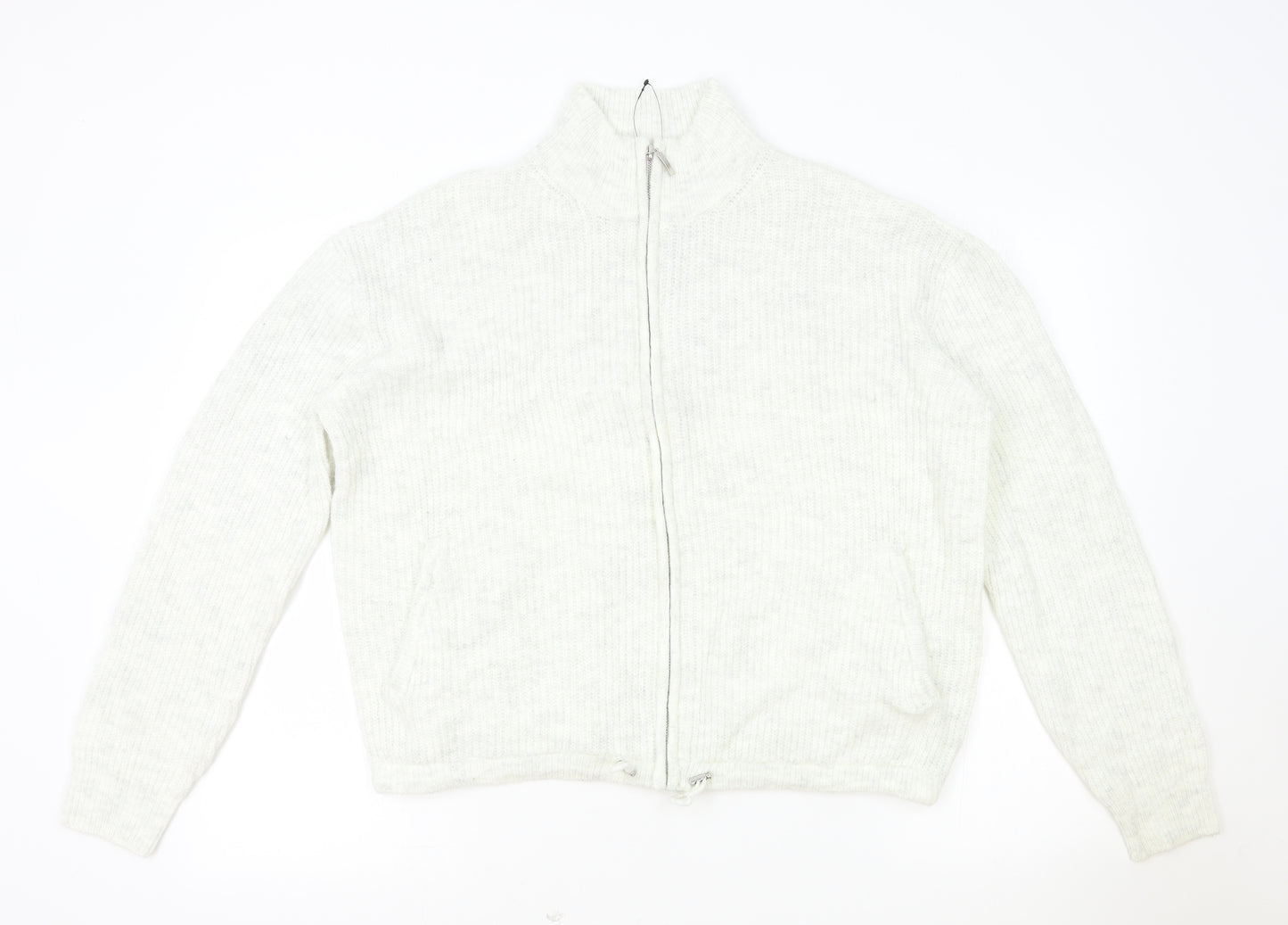 Marks and Spencer Womens Grey Acrylic Full Zip Sweatshirt Size M Zip