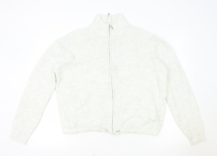 Marks and Spencer Womens Grey Acrylic Full Zip Sweatshirt Size M Zip