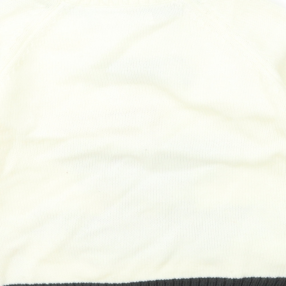 M&Co Boys White Round Neck Acrylic Pullover Jumper Size 4 Years Pullover - Christmas