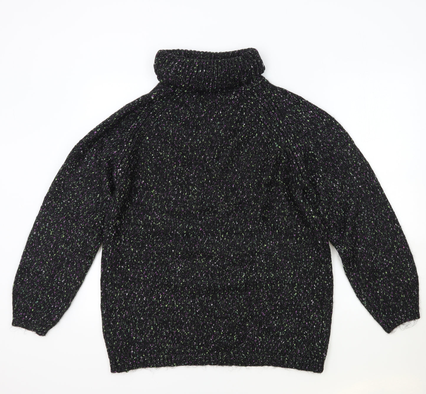 Marks and Spencer Womens Black Roll Neck Polyester Pullover Jumper Size M