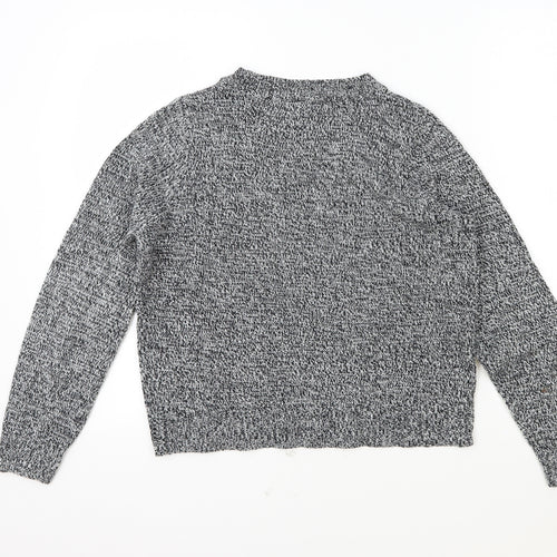 H&M Womens Grey Scoop Neck Acrylic Pullover Jumper Size S