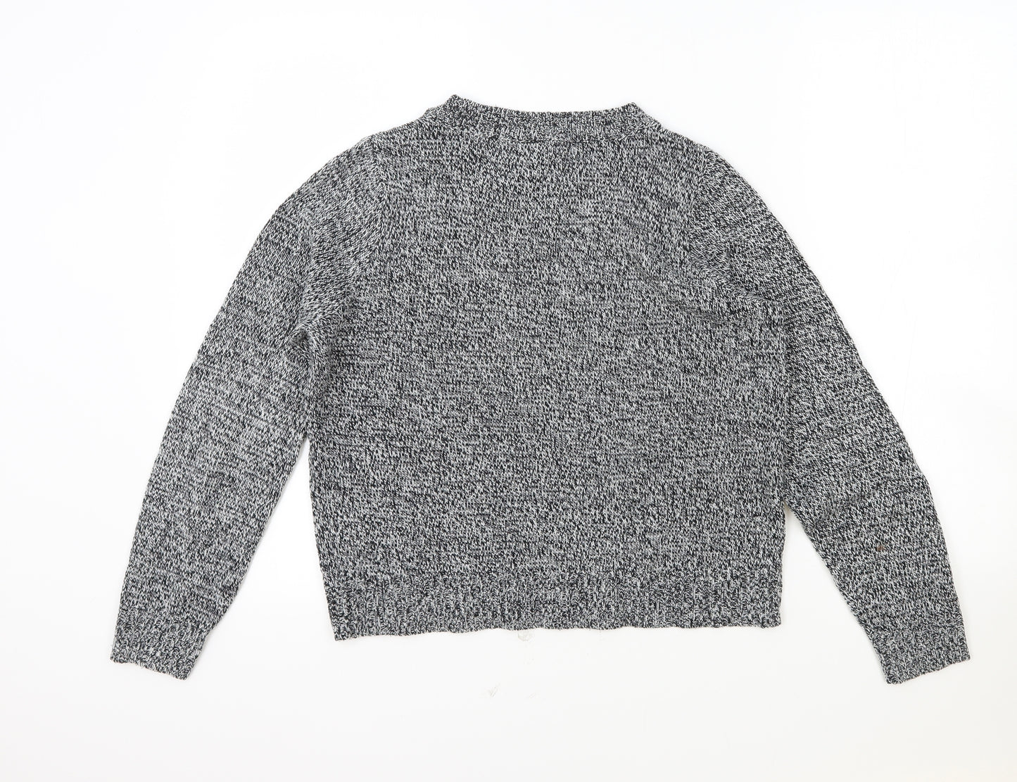 H&M Womens Grey Scoop Neck Acrylic Pullover Jumper Size S