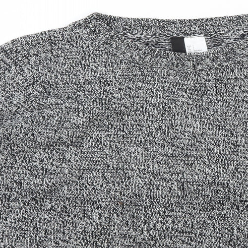 H&M Womens Grey Scoop Neck Acrylic Pullover Jumper Size S