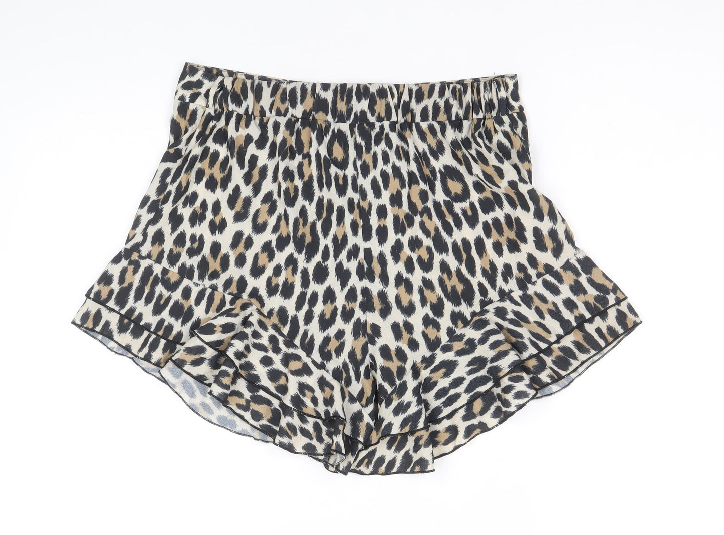 Select Womens Brown Animal Print Polyester Bermuda Shorts Size 10 Regular Pull On - Leopard Print