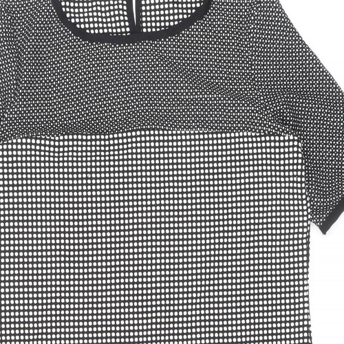 Great Plains London Womens Blue Geometric Polyester Shift Size M Boat Neck Zip