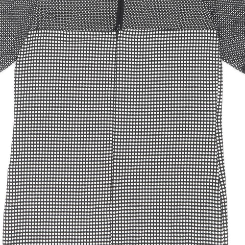Great Plains London Womens Blue Geometric Polyester Shift Size M Boat Neck Zip