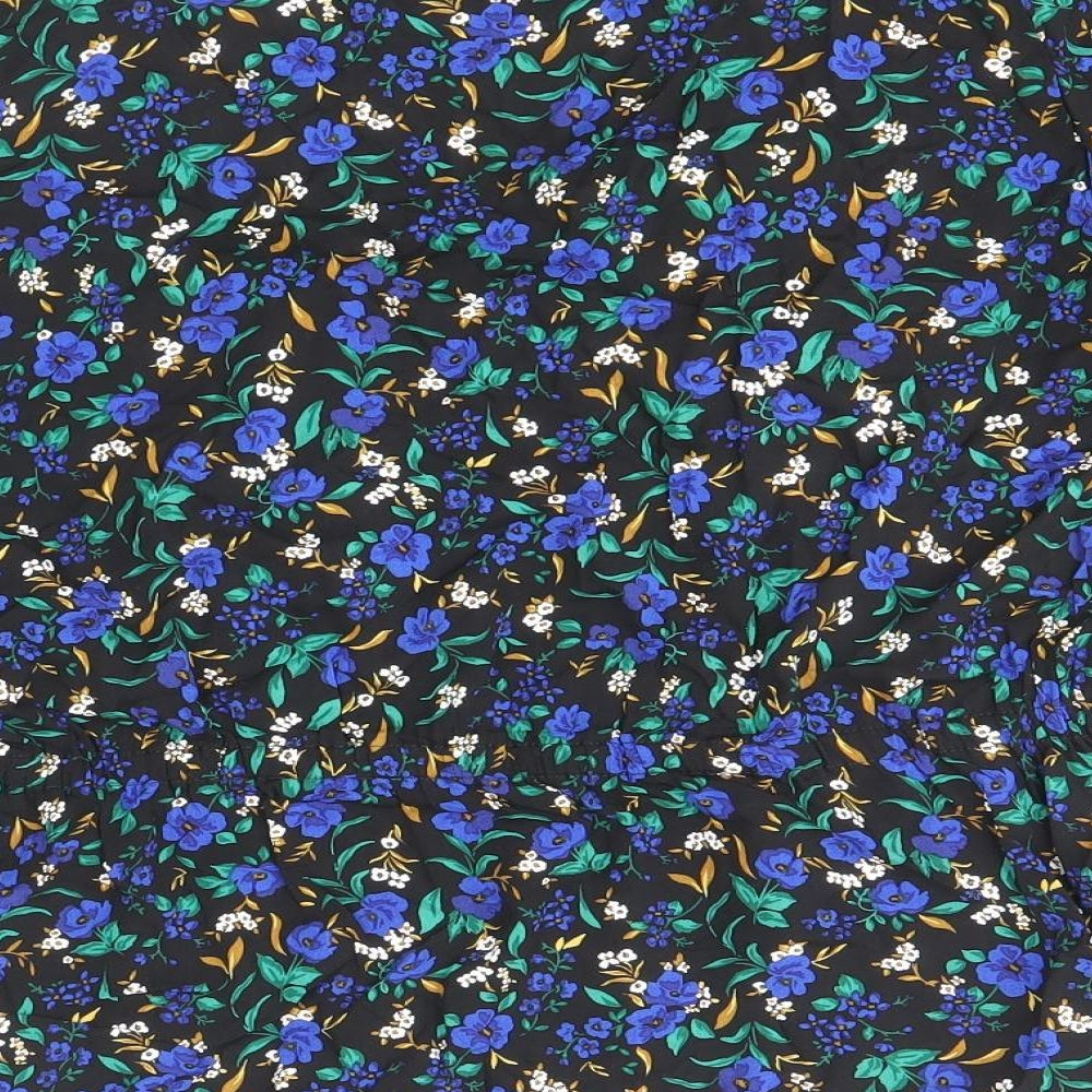 Peacocks Womens Multicoloured Geometric Viscose Basic Blouse Size 12 V-Neck