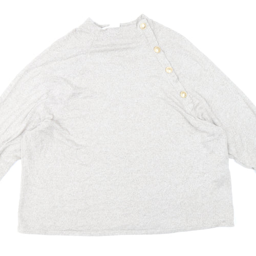 H&M Womens Beige Mock Neck Viscose Pullover Jumper Size M