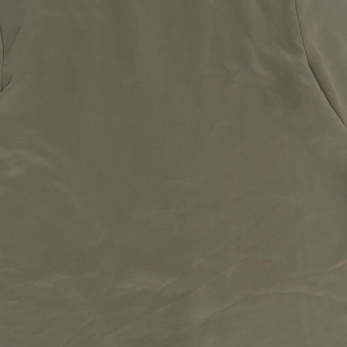 Boggi Milano Womens Green Polyester Basic Blouse Size 14 V-Neck
