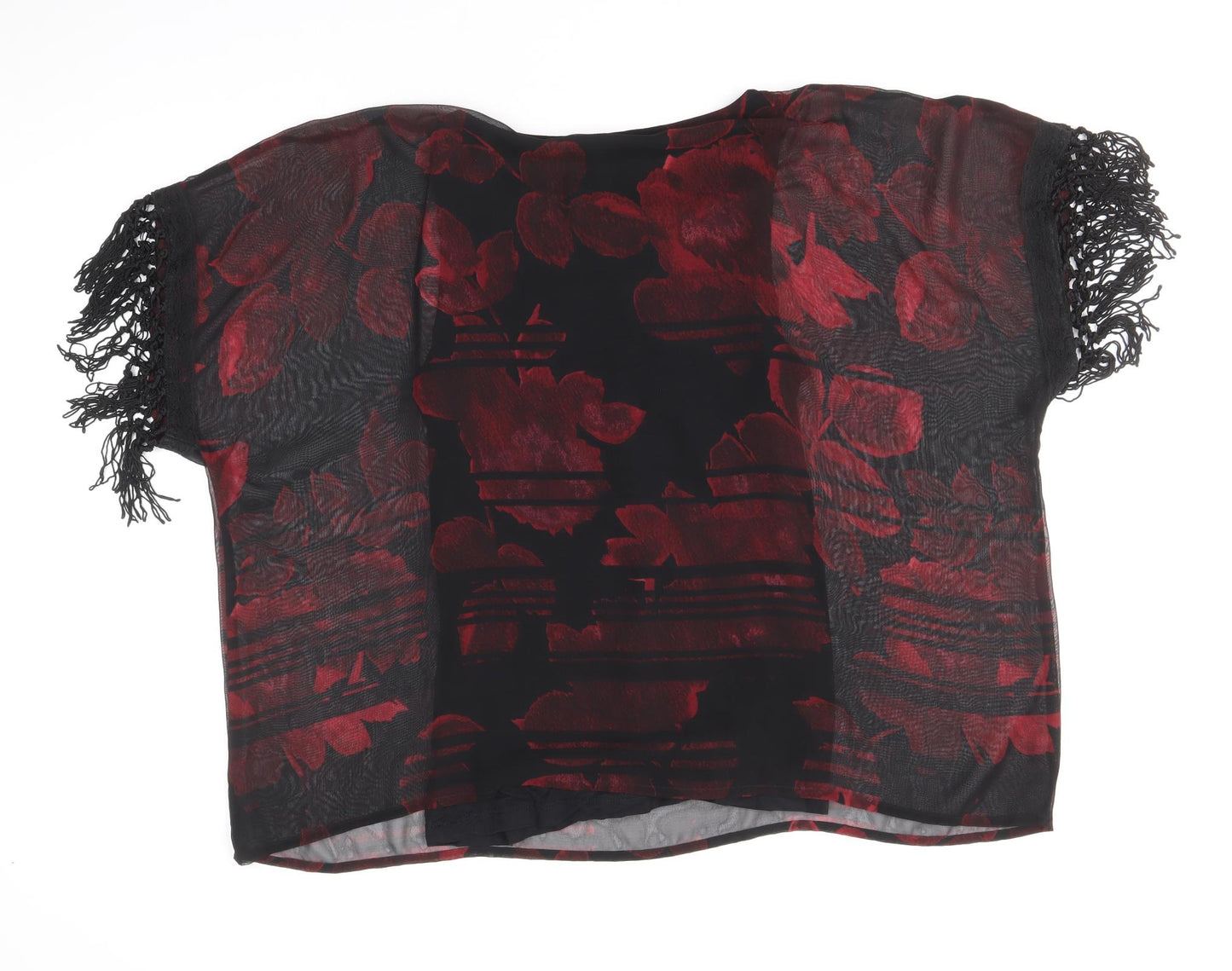 NEXT Womens Black Floral Polyester Basic Blouse Size 12 Boat Neck