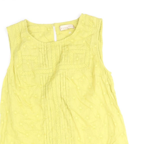 Mirasol Womens Green 100% Cotton Basic Tank Size 10 Scoop Neck