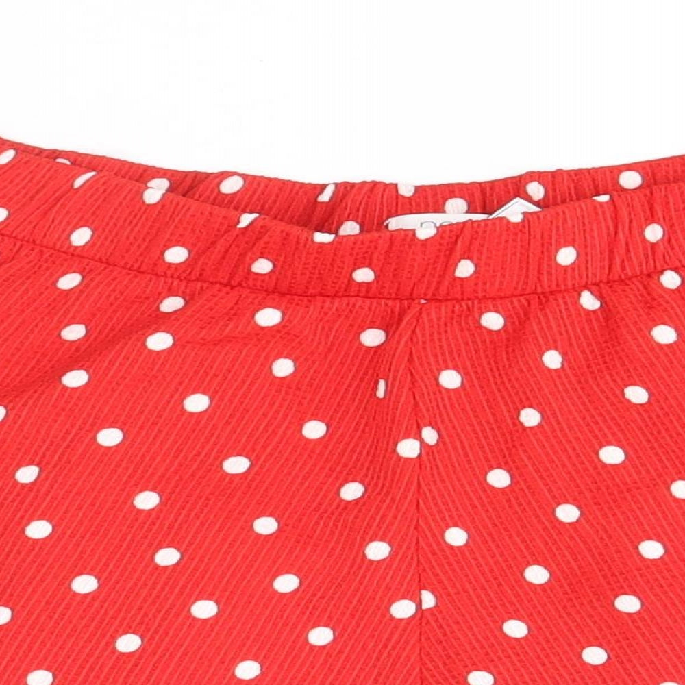 NEXT Girls Red Polka Dot Polyester Culotte Shorts Size 10 Years Regular