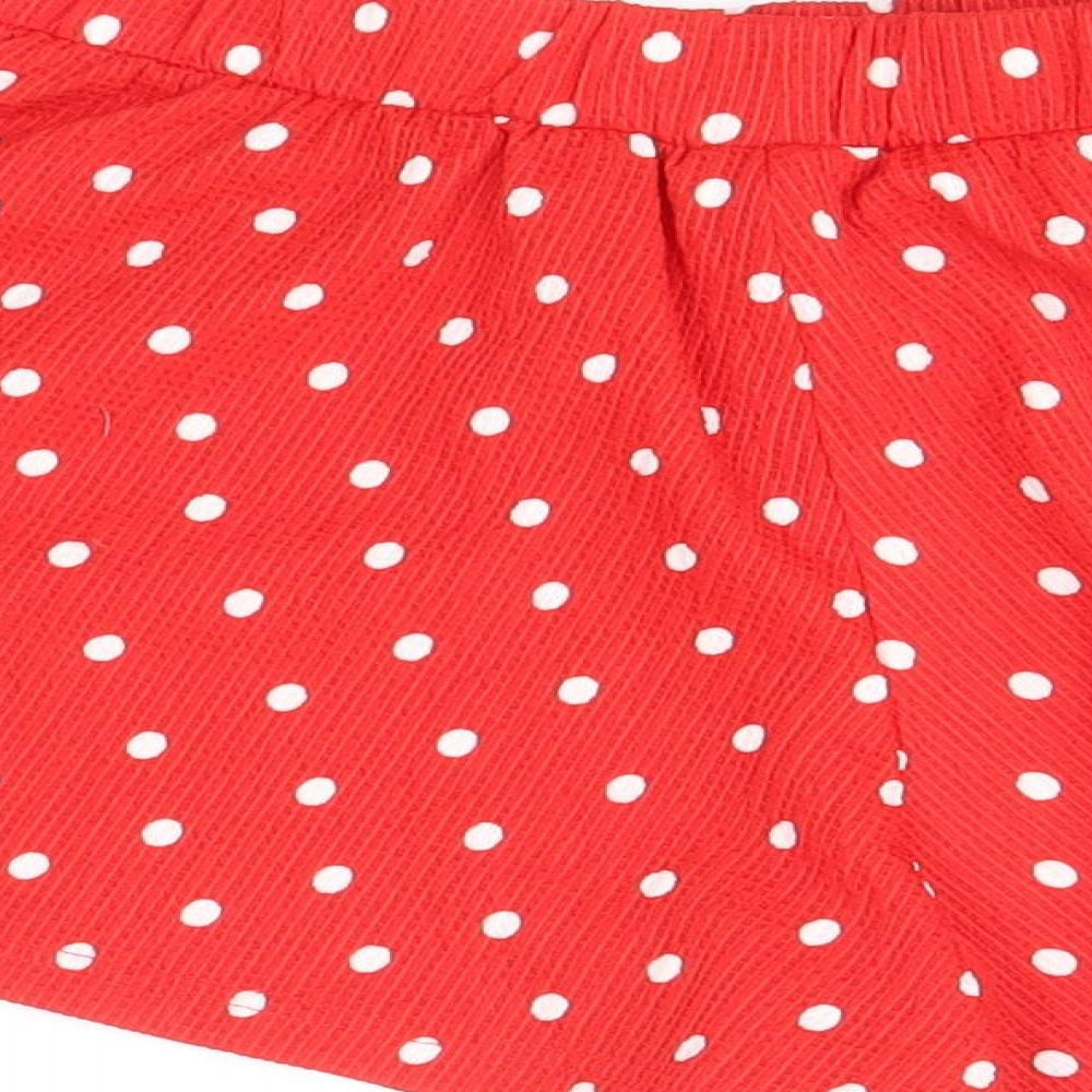 NEXT Girls Red Polka Dot Polyester Culotte Shorts Size 10 Years Regular