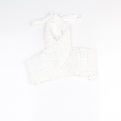 Nakd Womens White Polyester Cropped Tank Size 10 Halter