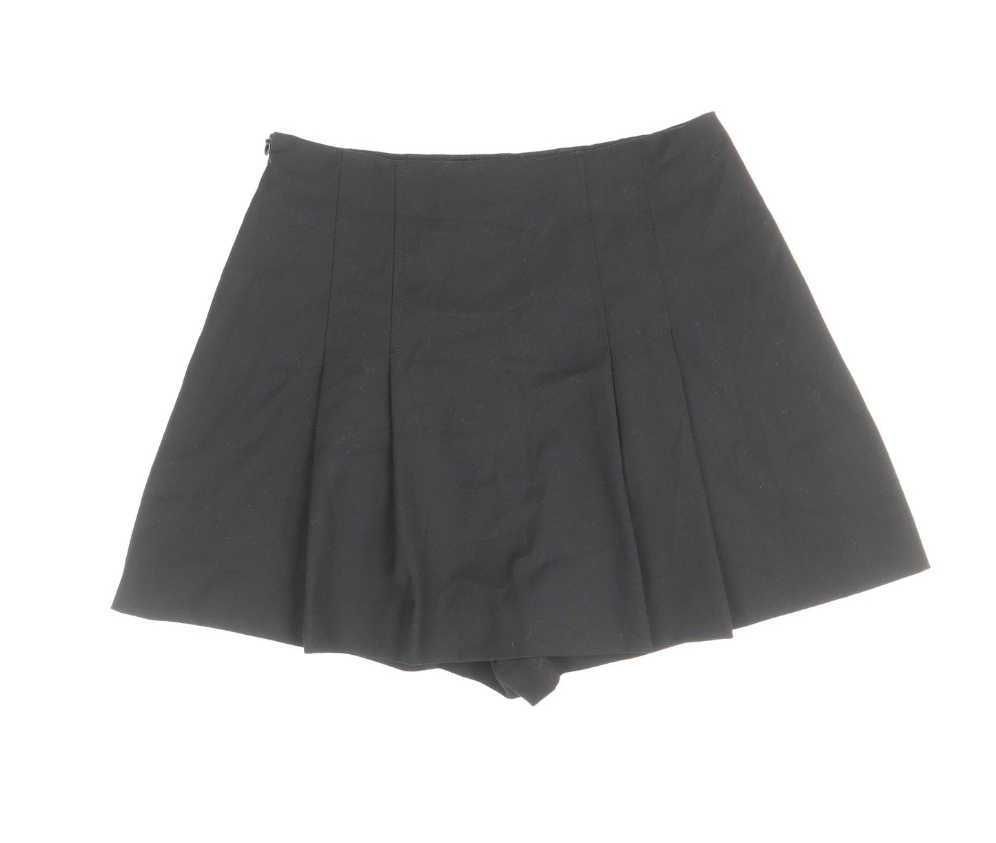 Zara Womens Black Polyester Mini Skort Size XS Zip