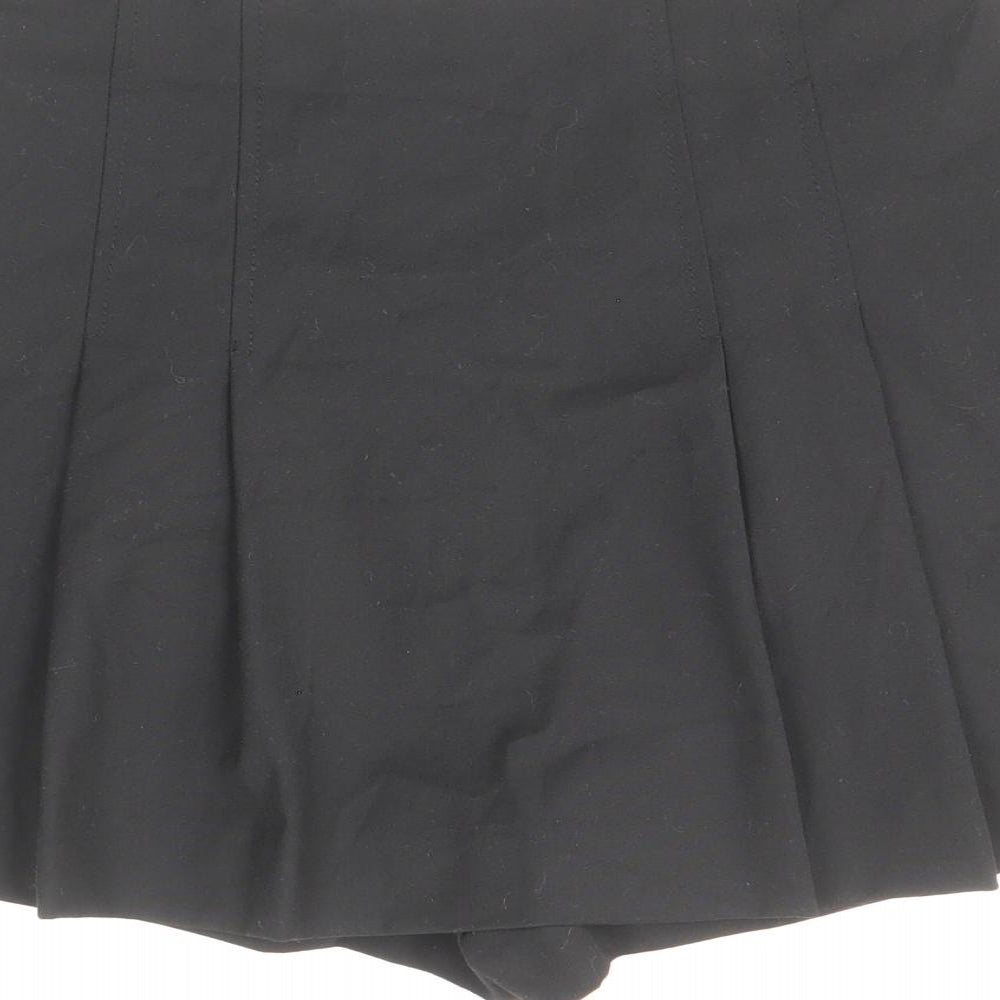 Zara Womens Black Polyester Mini Skort Size XS Zip