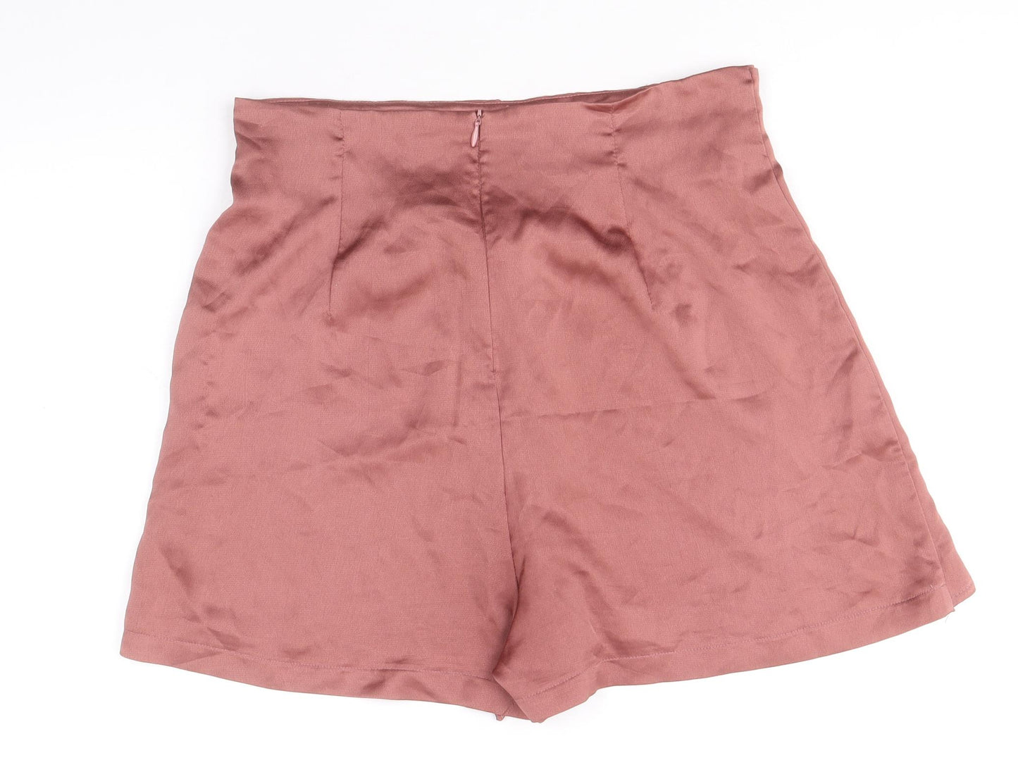 Boohoo Womens Brown Polyester Hot Pants Shorts Size 12 Regular Zip - Tie Front