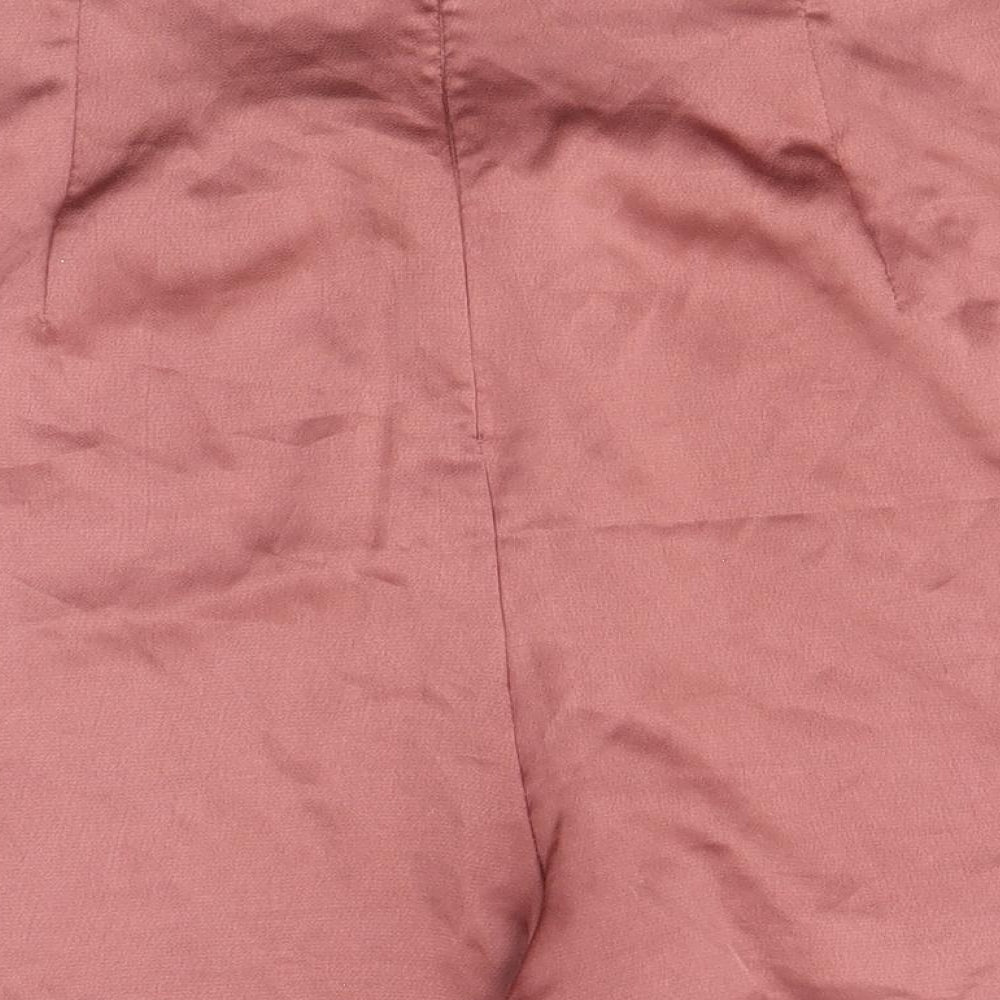 Boohoo Womens Brown Polyester Hot Pants Shorts Size 12 Regular Zip - Tie Front